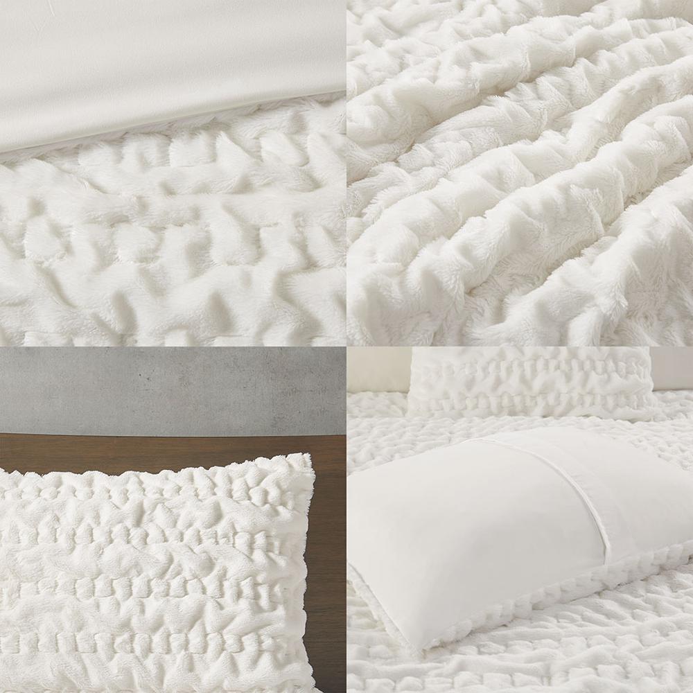Ruched Fur Down Alternative Comforter Set