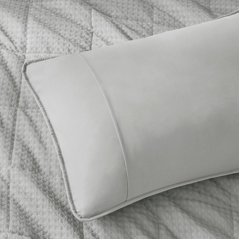 Mina Waffle Weave Textured Quilt Set, Gray color