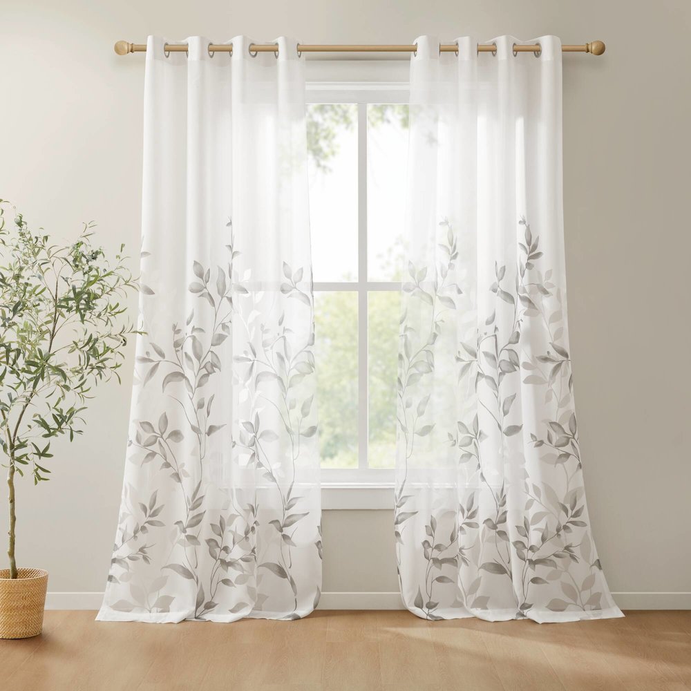 Cecily Burnout Printed Window Curtain Panel
