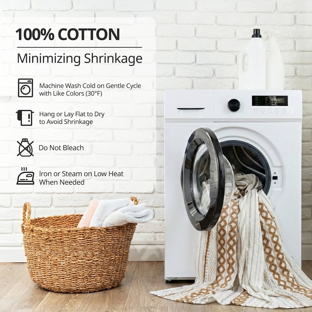 Imani Cotton Printed Curtain Panel with Chenille Stripe and Lining