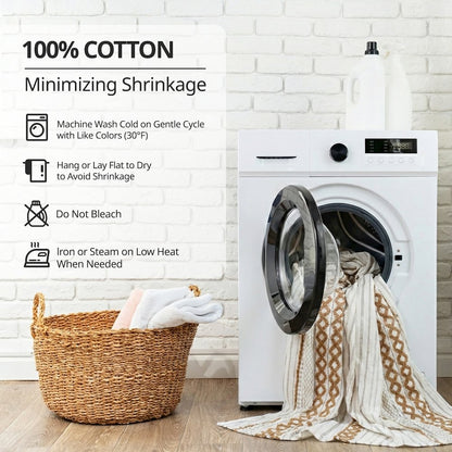 Imani Cotton Printed Curtain Panel with Chenille Stripe and Lining