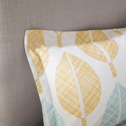 Central Park Leaf Print Complete Comforter Set, Belen Kox