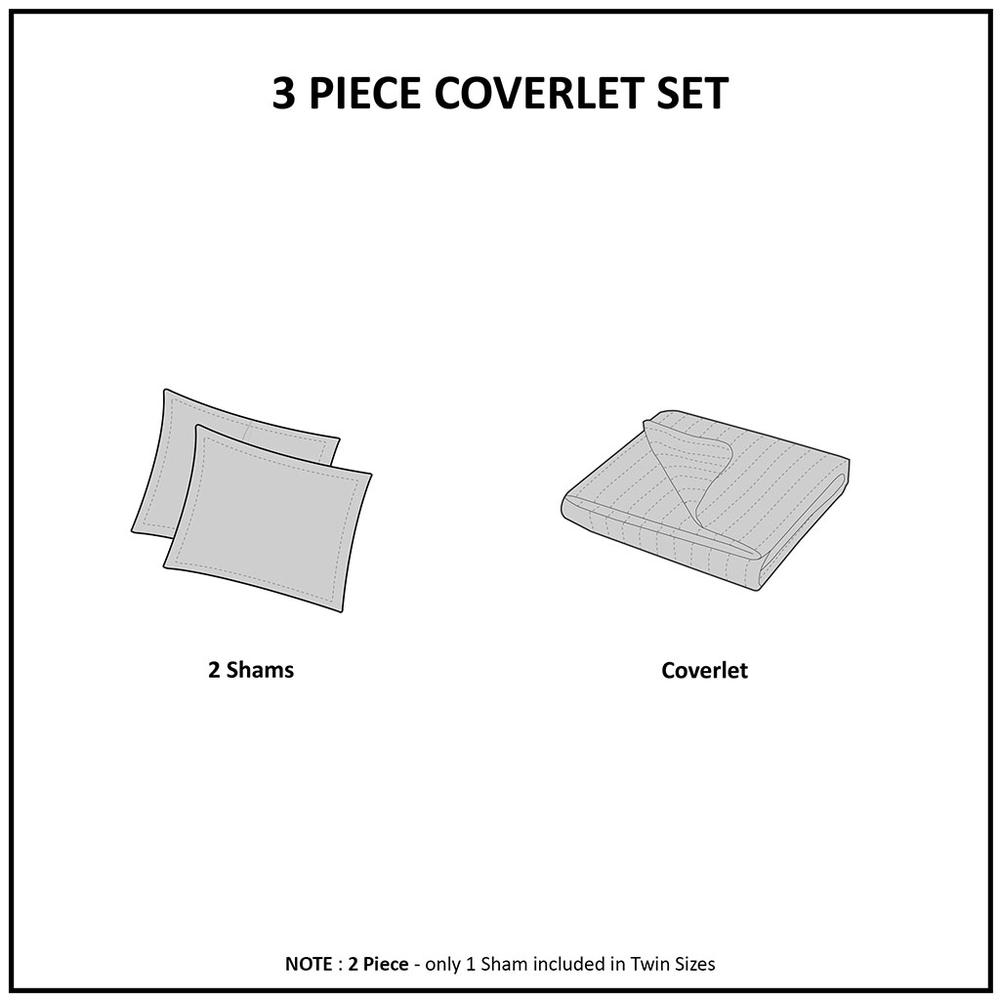 3 Piece Tufted Cotton Chenille  Coverlet Set