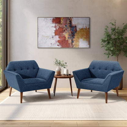 Newport Lounge Chair Set of 2, Blue color