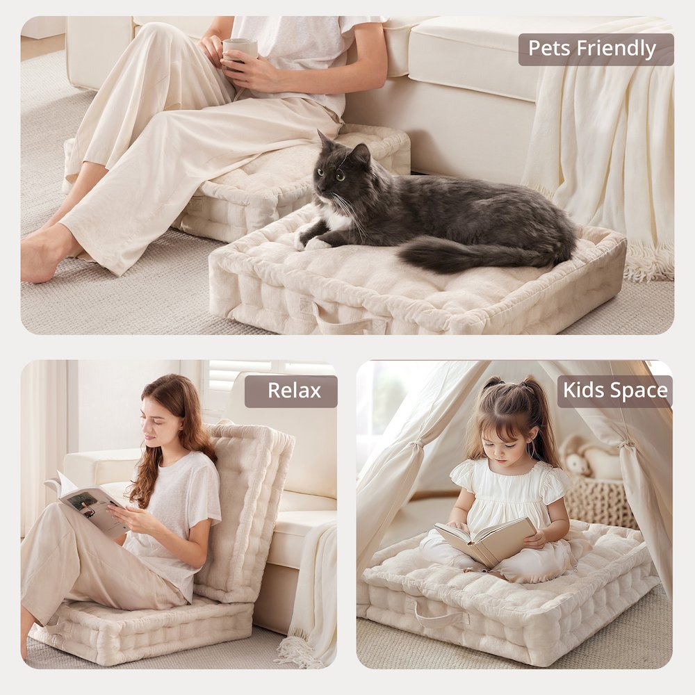 Poly Chenille Square Floor Pillow Cushion