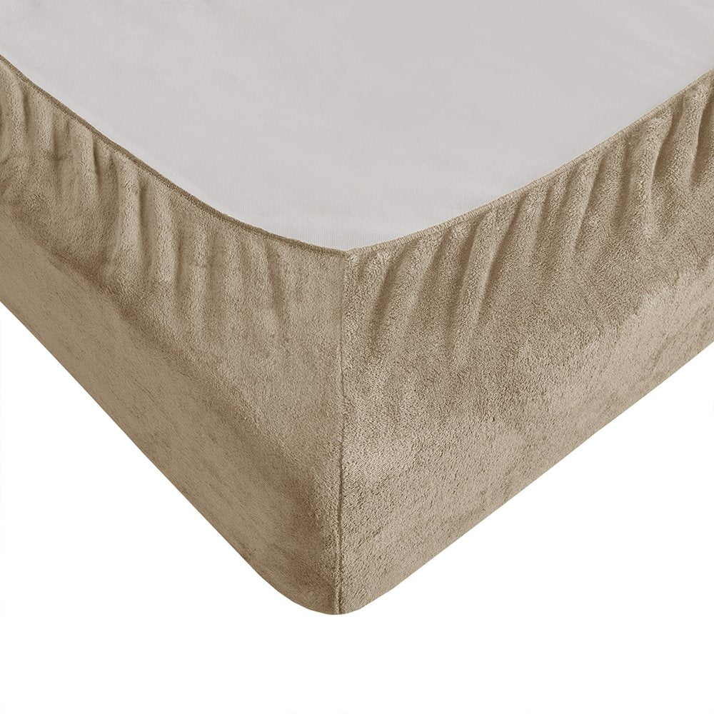 Soloft Plush Micro Plush Sheet Set in Taupe