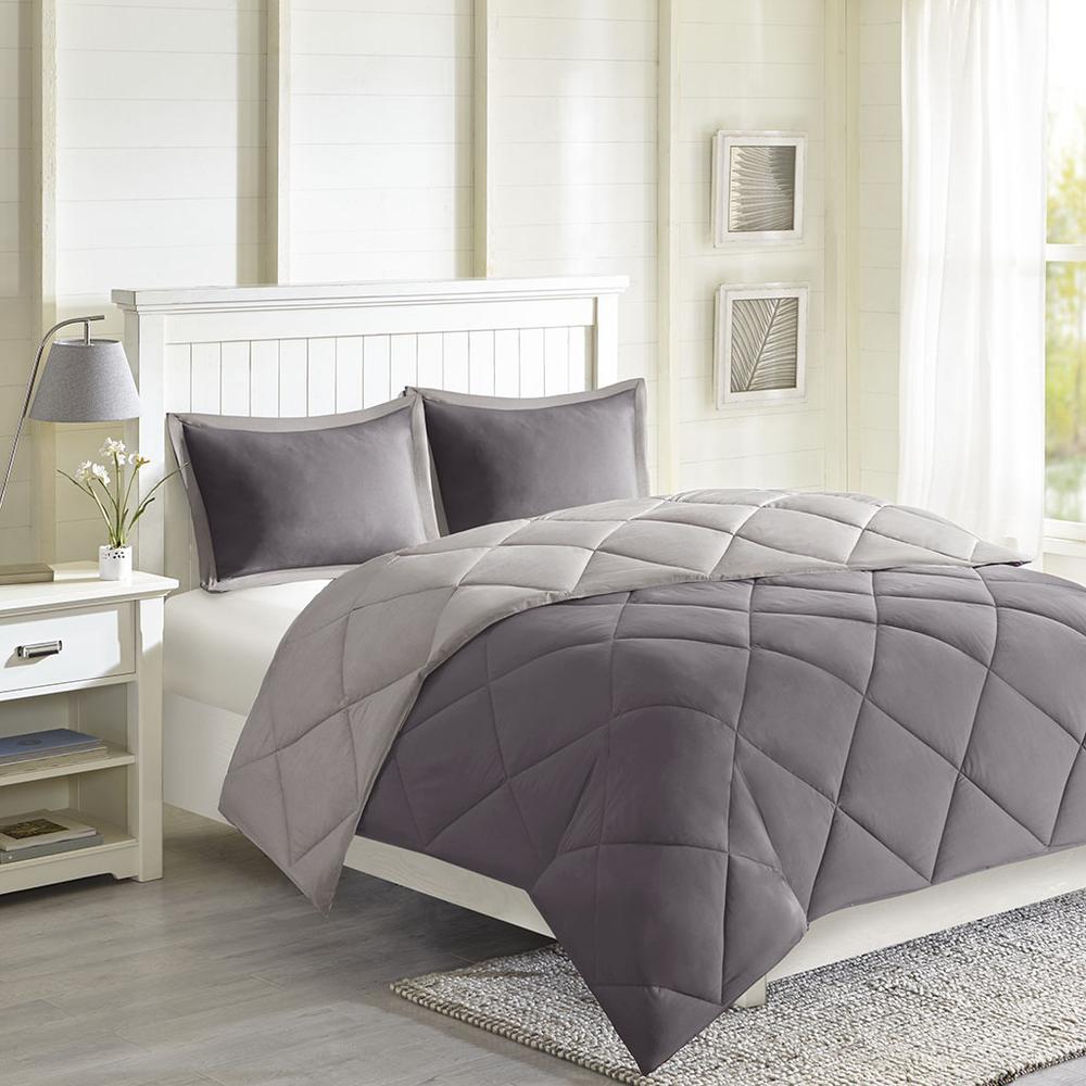 3M Scotchgard Diamond Quilting Reversible Down Alternative Comforter Set