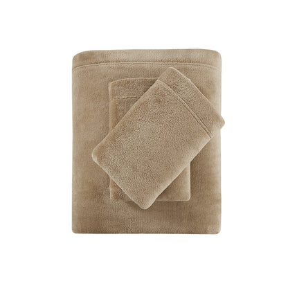 Soloft Plush Micro Plush Sheet Set in Taupe