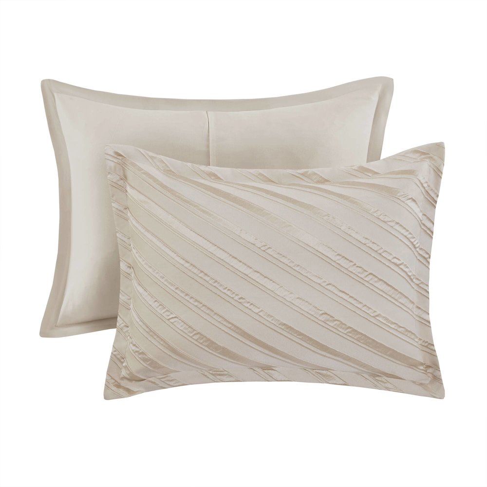 Riva 7 Piece Comforter Set, Beige color