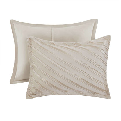 Riva 7 Piece Comforter Set, Beige color