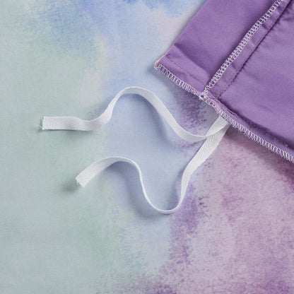 Watercolor Tie Dye Printed Duvet Cover Set with Throw Pillow
