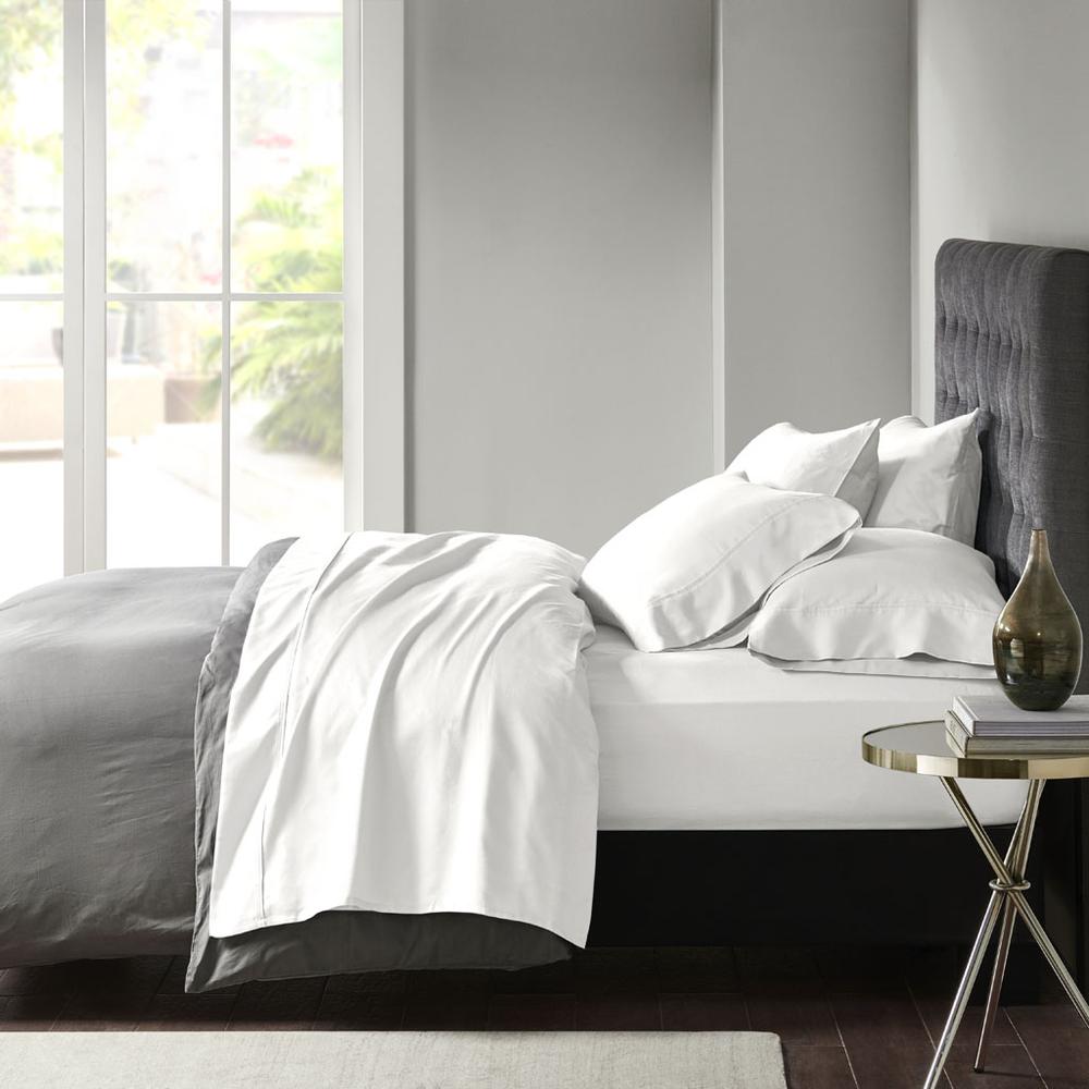 800 Thread Count Cotton Blend Sateen Sheet Set, White color