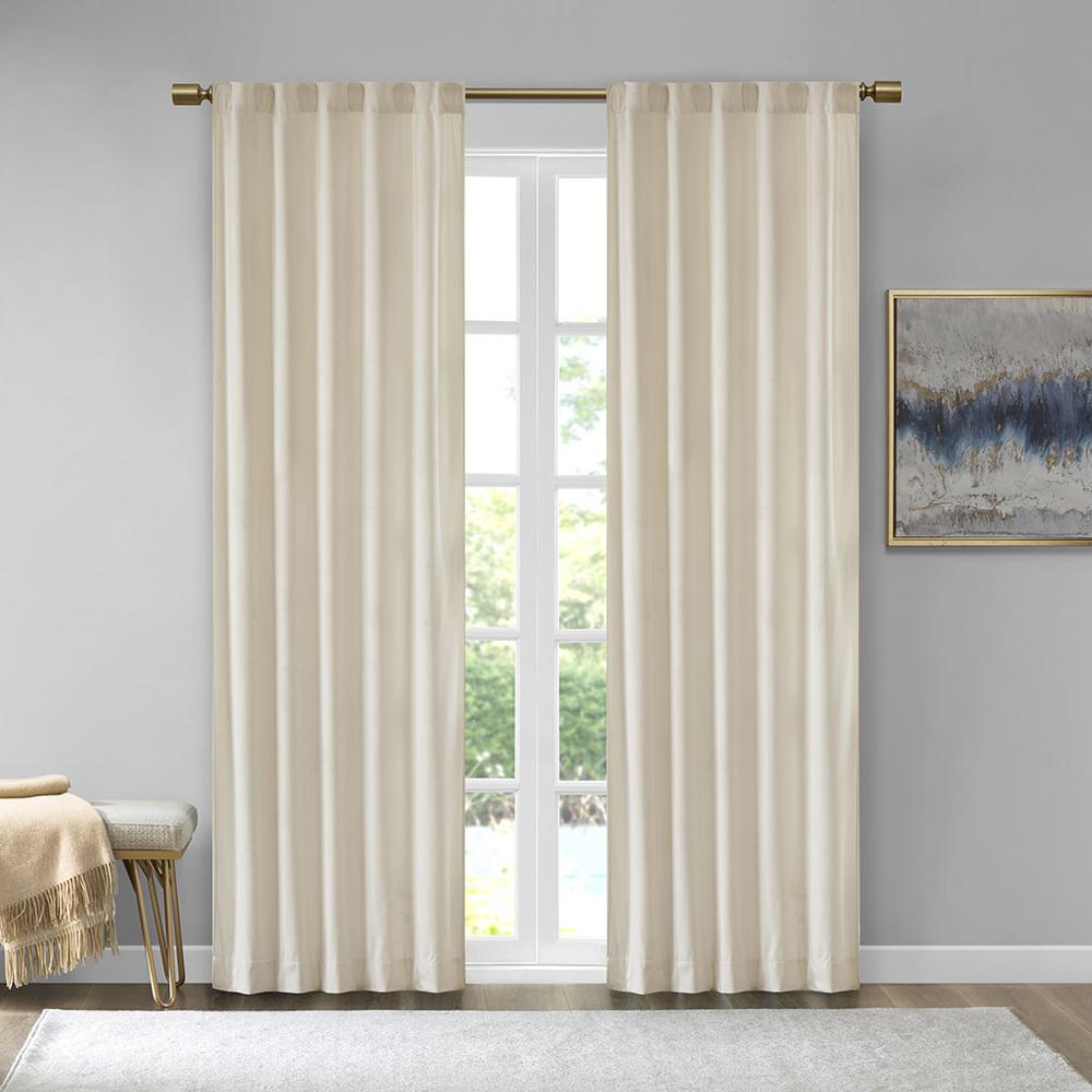 Metallic Printed Poly Velvet Rod Pocket/Back Tab Window Panel Pair