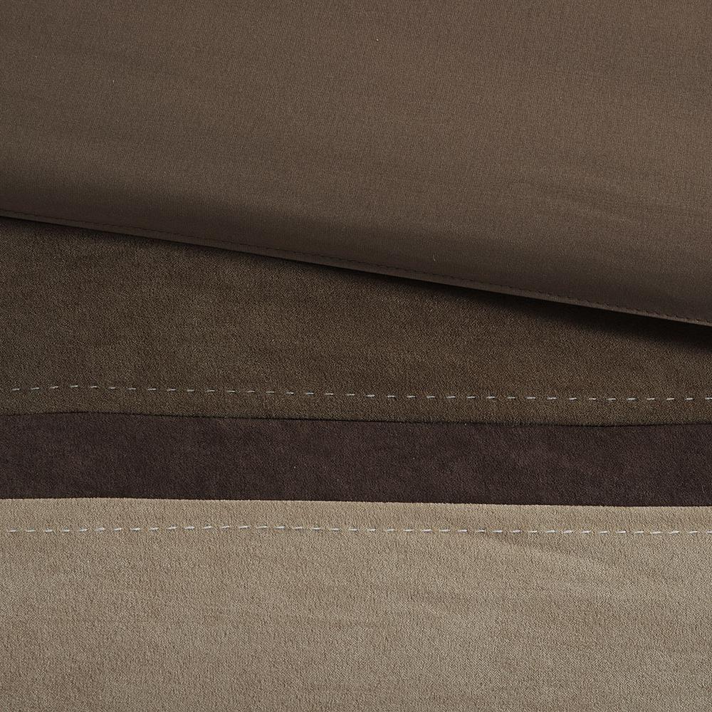 Palisades 7 Piece Faux Suede Comforter Set, Brown color