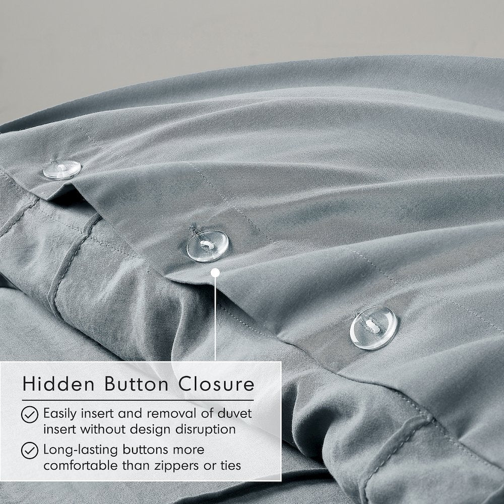 Porter Soft Washed Pleated Duvet Cover Set, Blue/Grey color