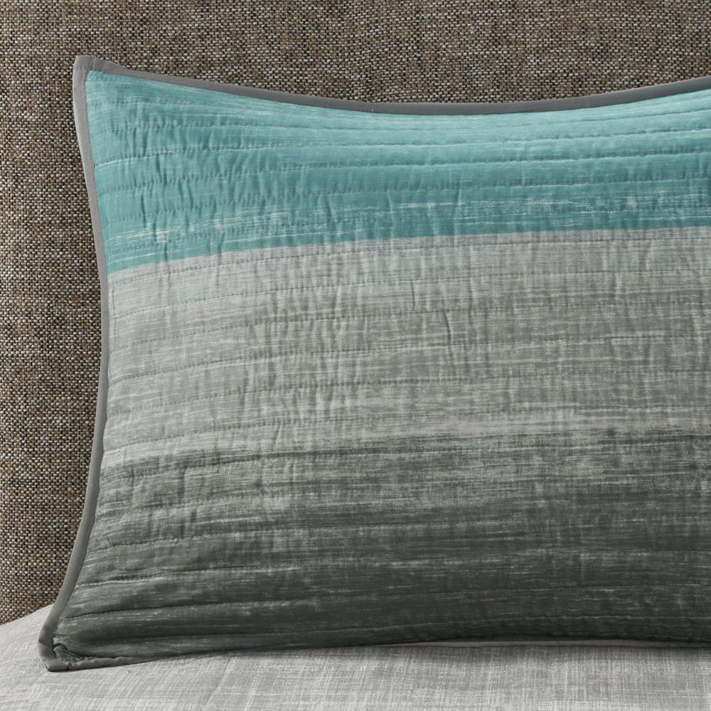 Saben 6 Piece Quilt Set with Cotton Bed Sheets, Aqua color