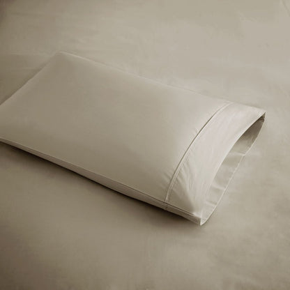 600 Thread Count Cooling Cotton Blend 4 PC Sheet Set, Khaki color