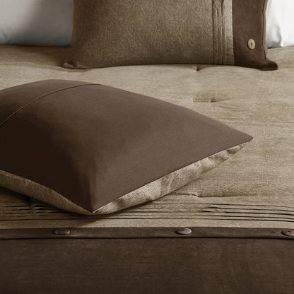 7 Piece Faux Suede Comforter Set