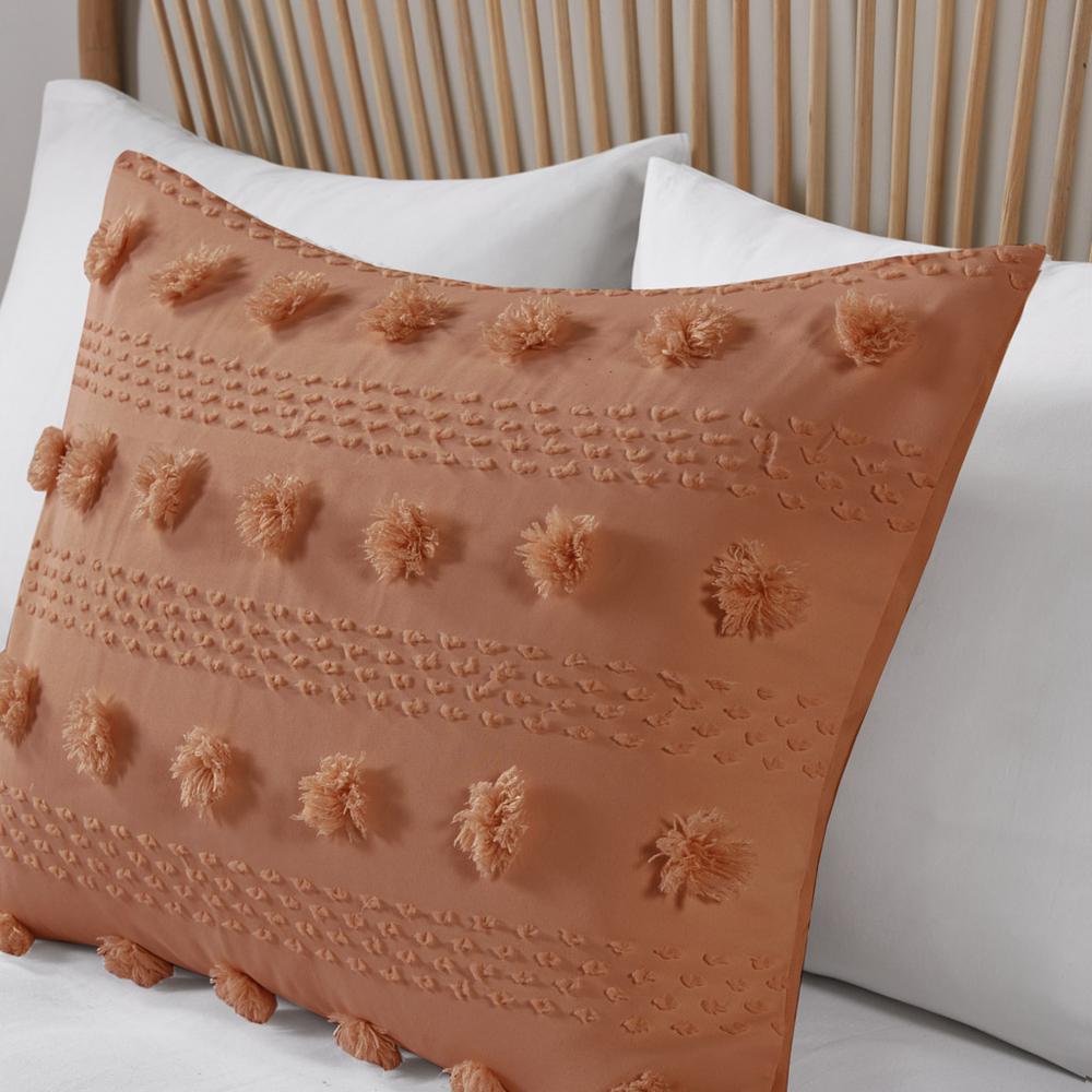 Lucy Clip Jacquard Comforter Set, Rust color