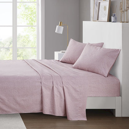 Printed Microfiber Sheet Set in Blush Waves Color
