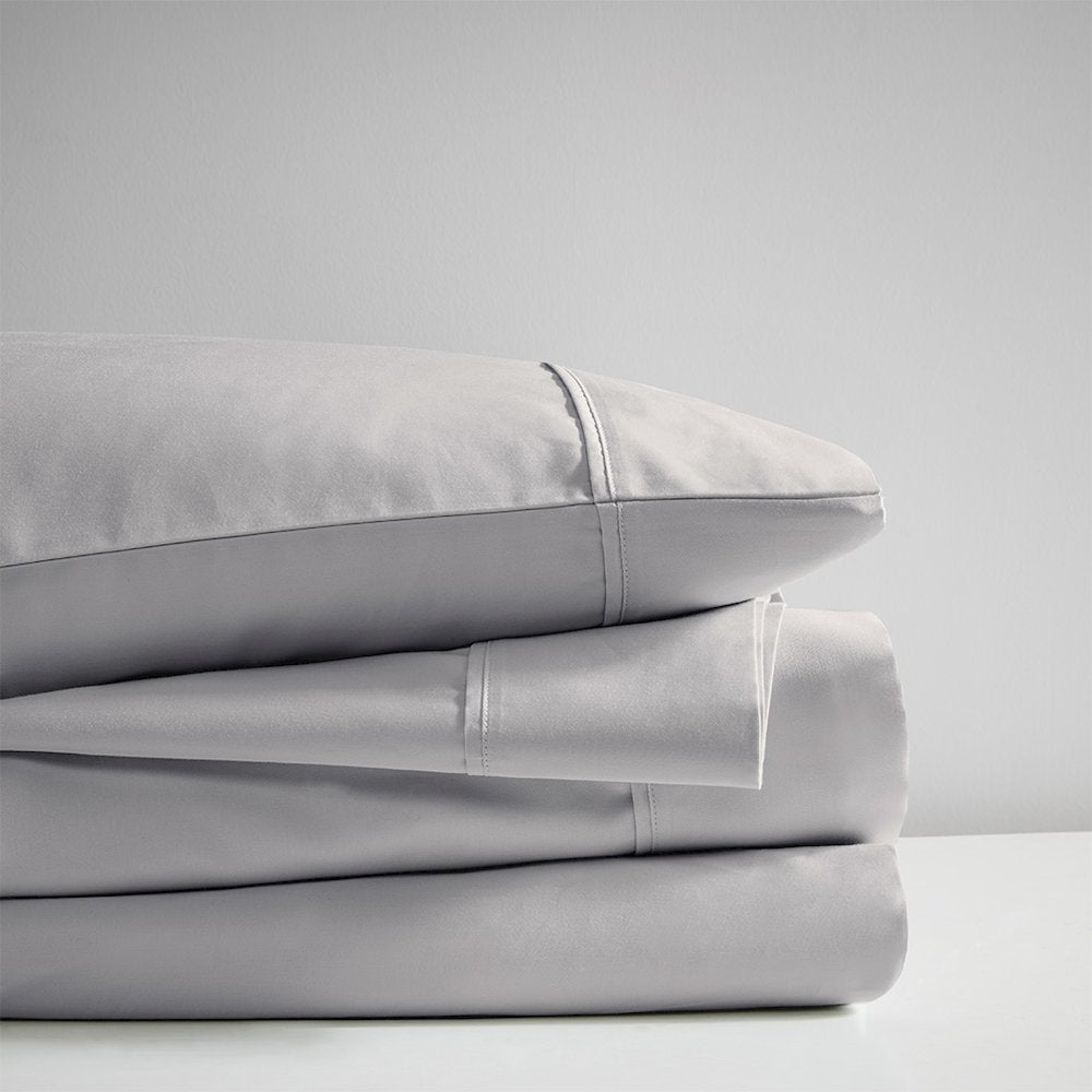 600 Thread Count Cooling Cotton Blend 4 PC Sheet Set, Grey color