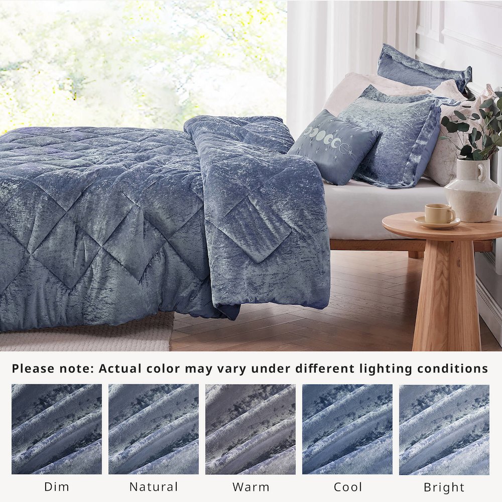 Velvet Comforter Set with Throw Pillow