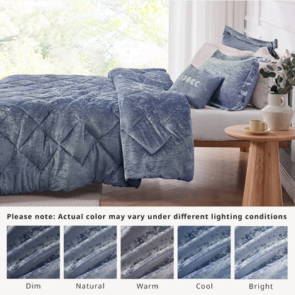 Velvet Comforter Set with Throw Pillow