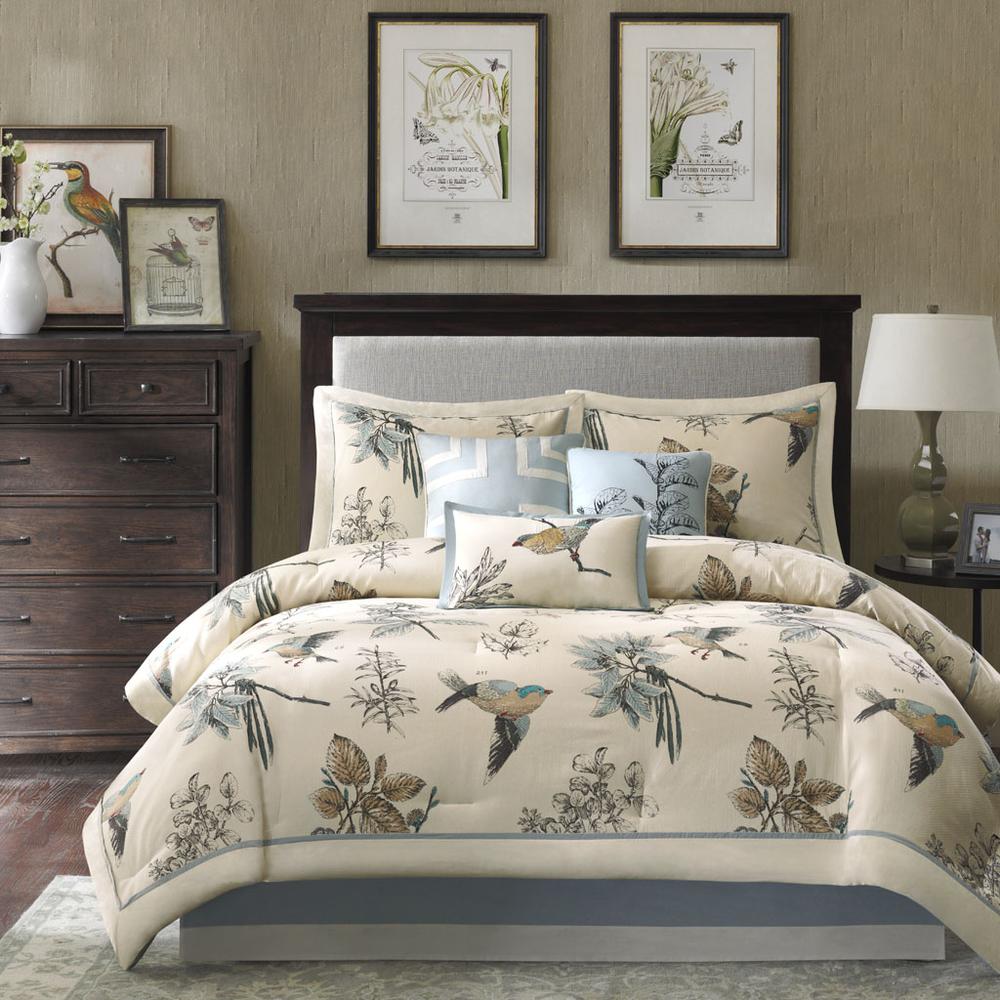 7 Piece Printed Cotton Twill Comforter Set