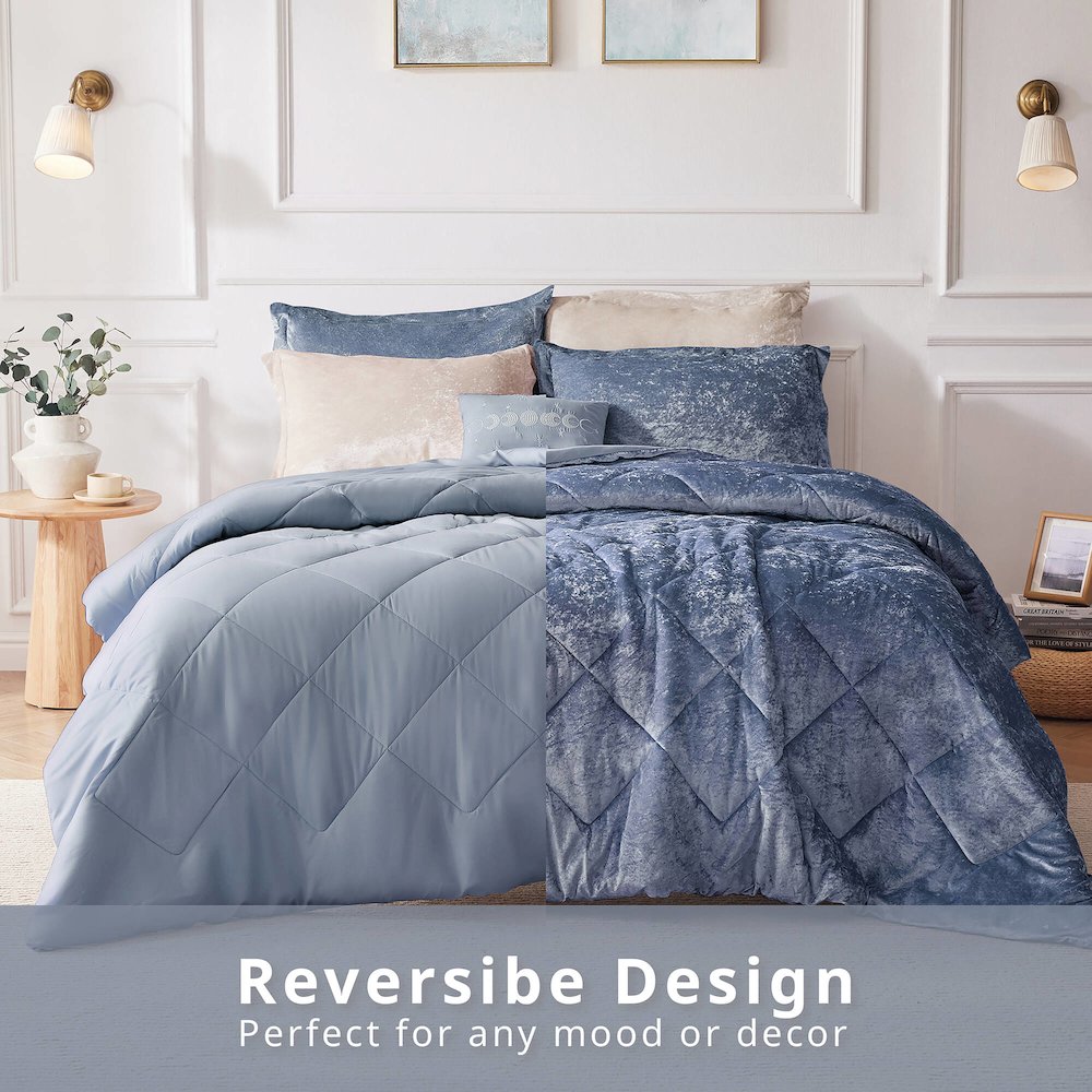 Velvet Comforter Set with Throw Pillow