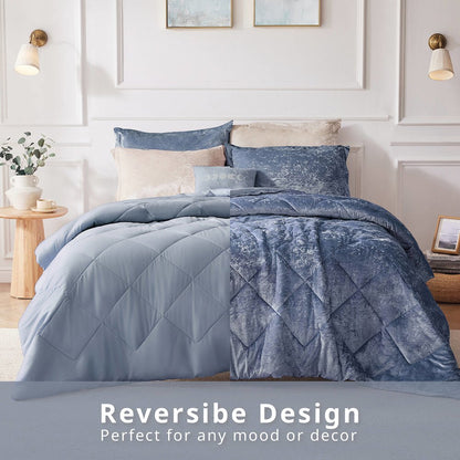 Velvet Comforter Set with Throw Pillow