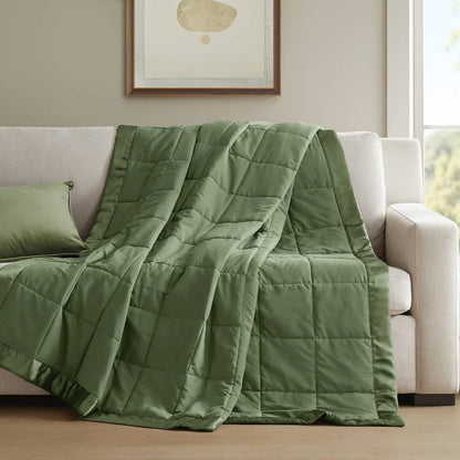 Lightweight Down Alternative Blanket with Satin Trim