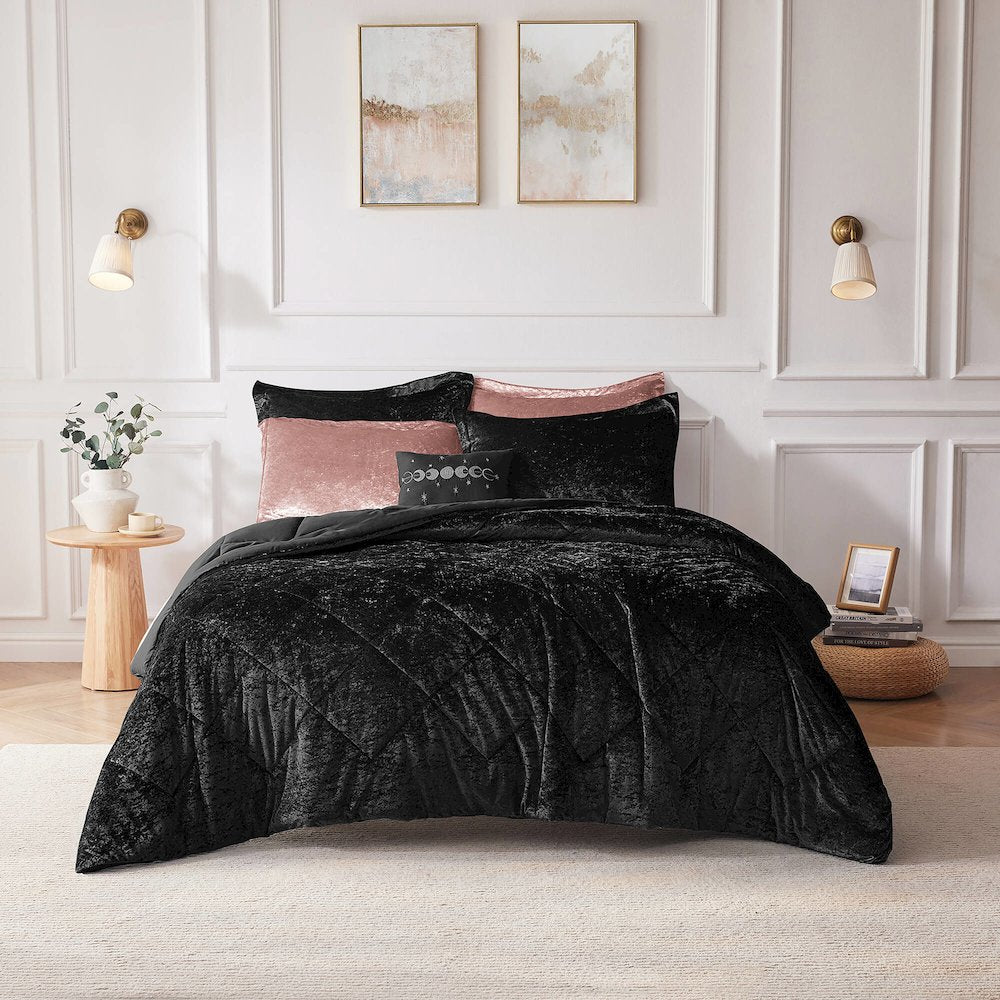Velvet Duvet Cover Set with Throw Pillow