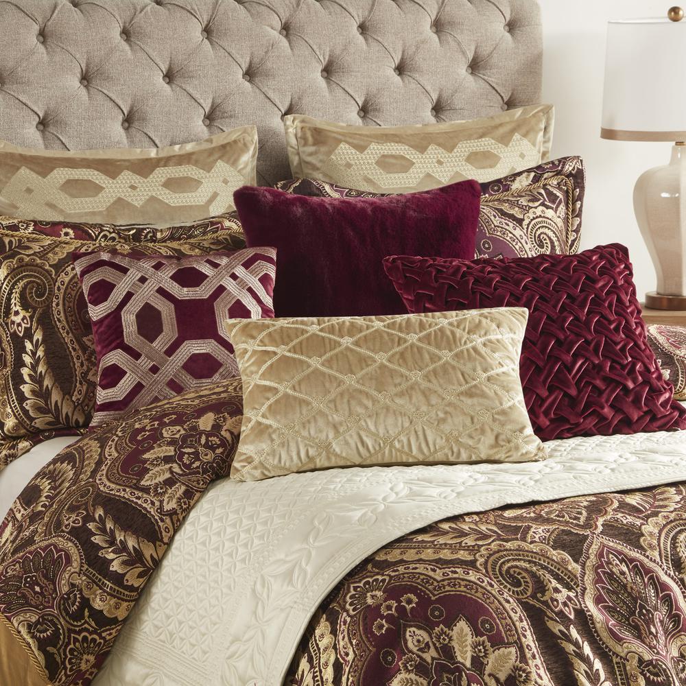 Julius 4 Piece Comforter Set, Burgundy color