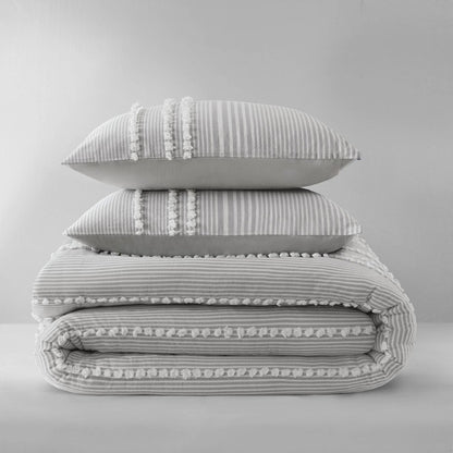 Anslee 3 Piece Cotton Yarn Dyed Duvet Cover Set