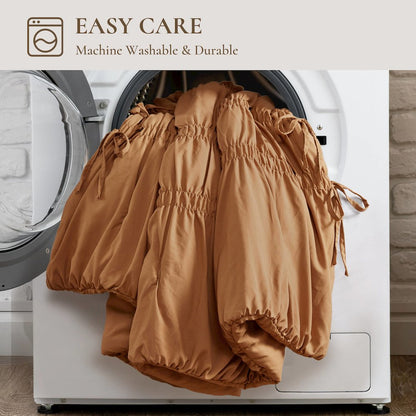 Mia Comforter Set, Brown color