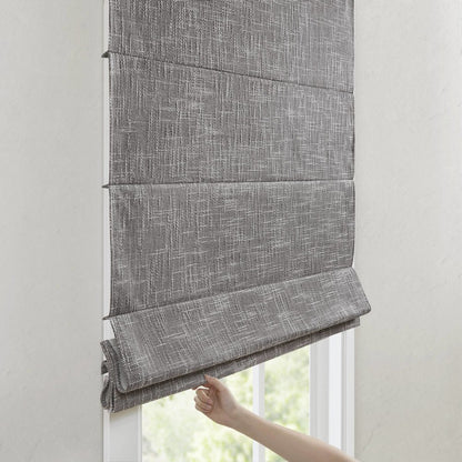 Quincy Total Blackout Cordless Roman Shade, Grey color
