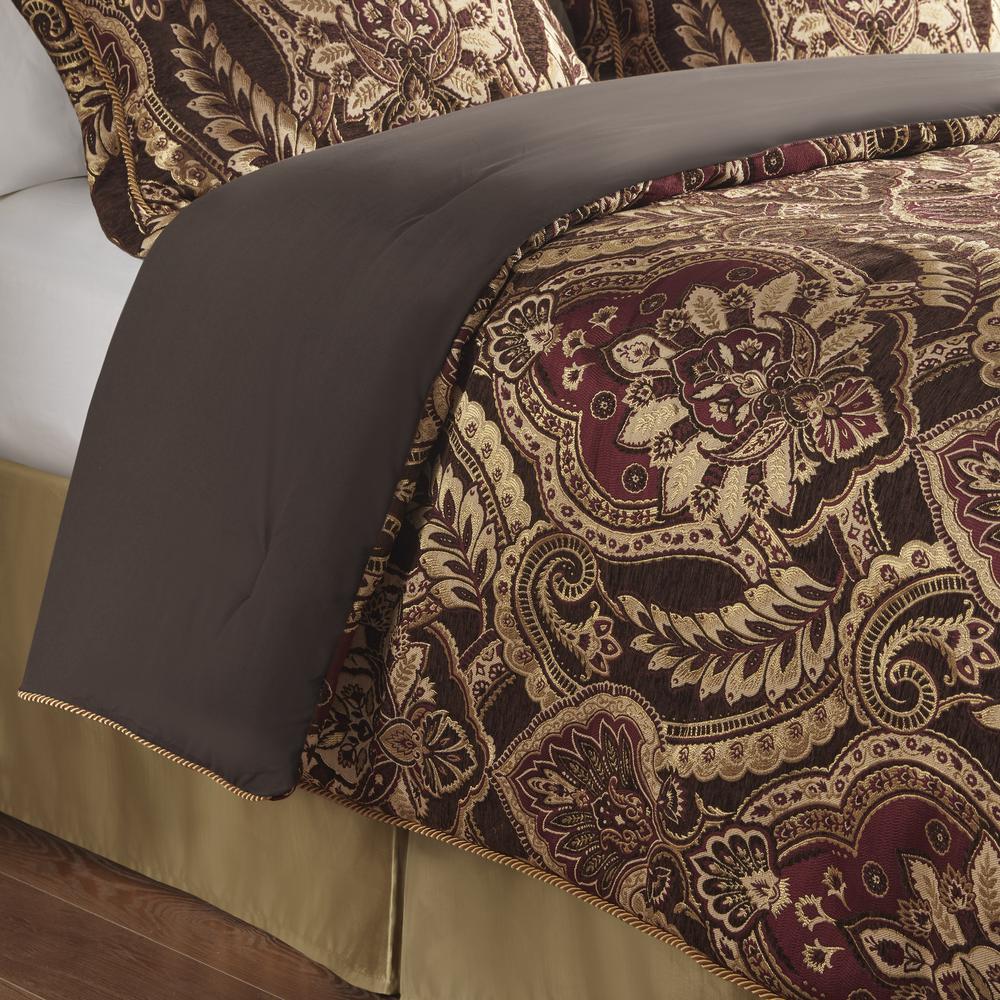 Julius 4 Piece Comforter Set, Burgundy color