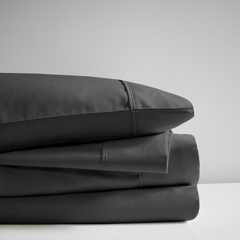 600 Thread Count Cooling Cotton Blend 4 PC Sheet Set, Black color
