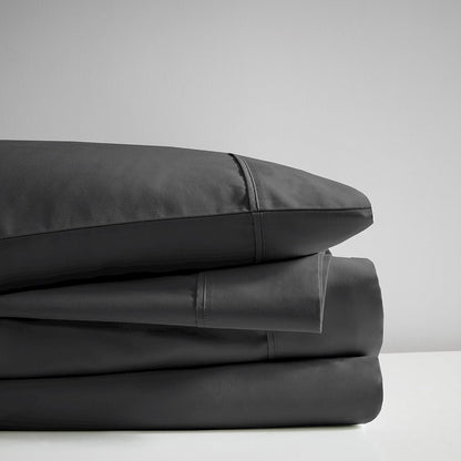 600 Thread Count Cooling Cotton Blend 4 PC Sheet Set, Black color