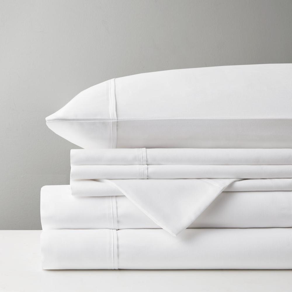 800 Thread Count Cotton Blend Sateen Sheet Set, White color