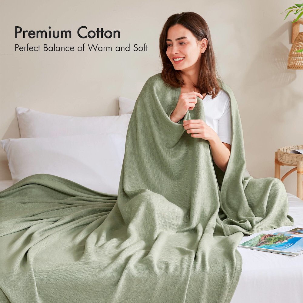 Bamboo Cotton Rayon from Bamboo Cotton Blanket, Sage Green color