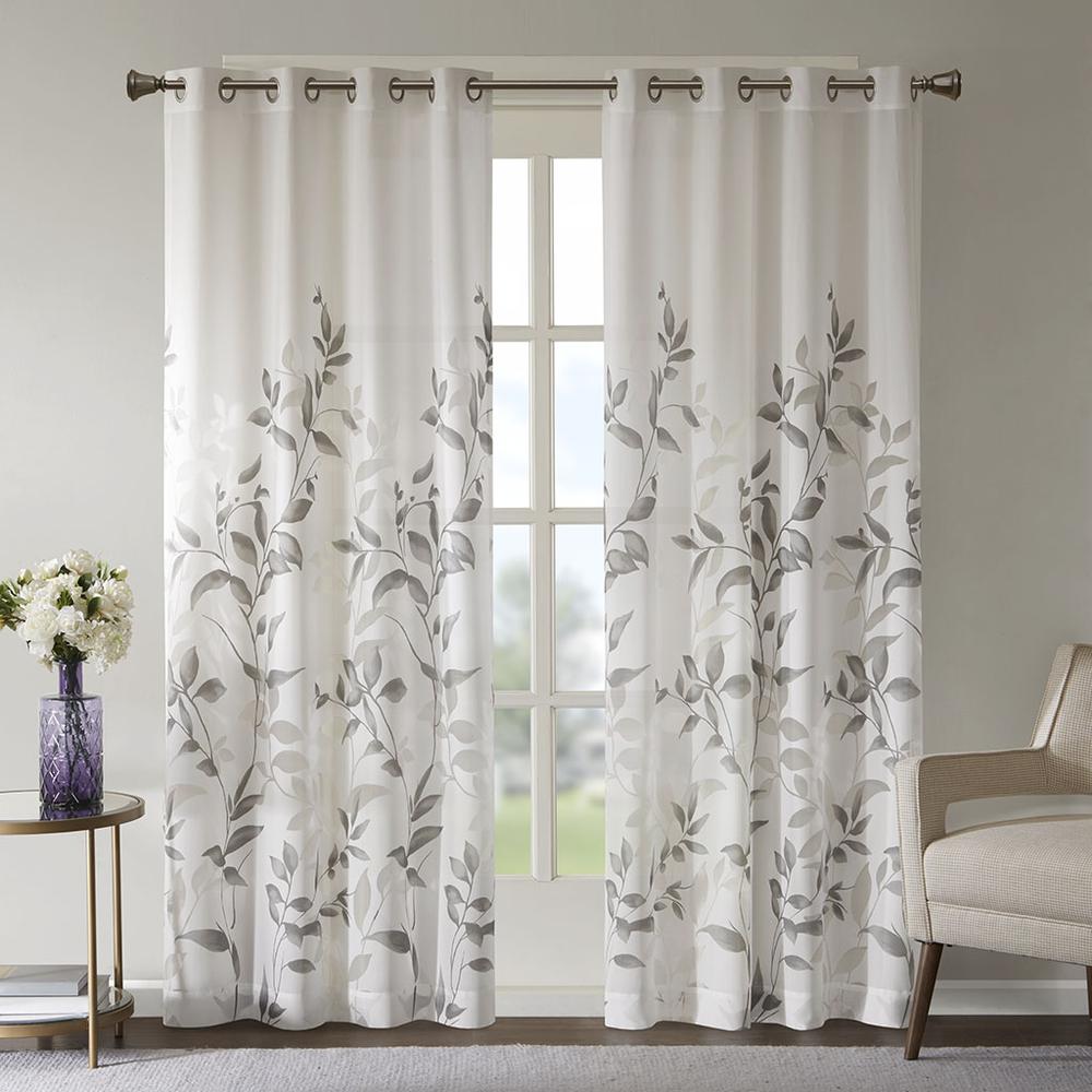 Burnout Printed Curtain Panel Pair