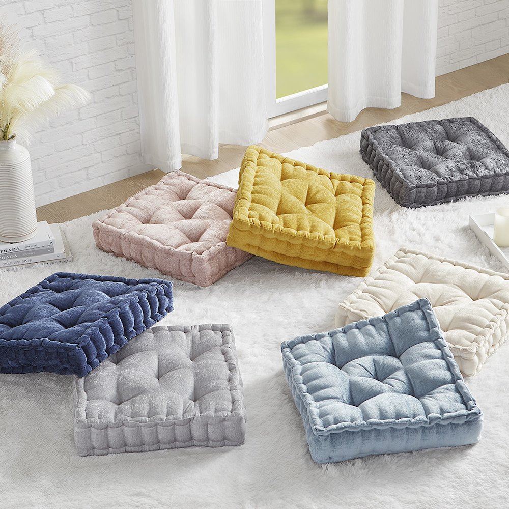 Azza Poly Chenille Square Floor Pillow Cushion Compress Pack