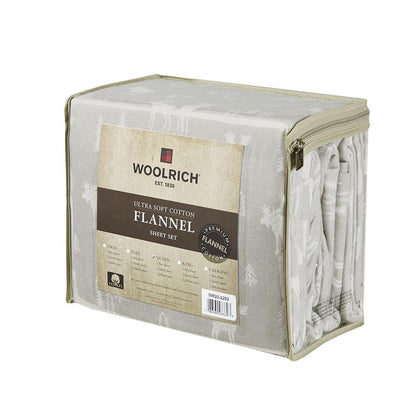 Flannel Sheet Set, Grey Moose color