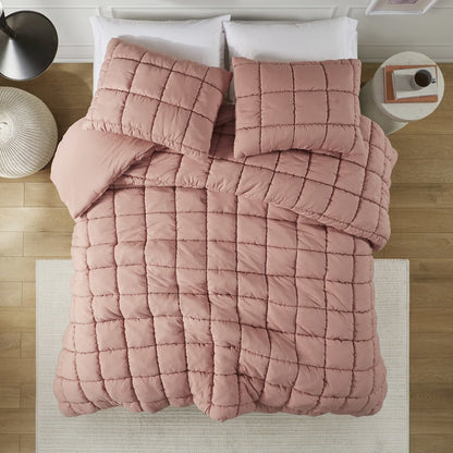 Dream Puff Down Alternative Comforter Set in Rose Color