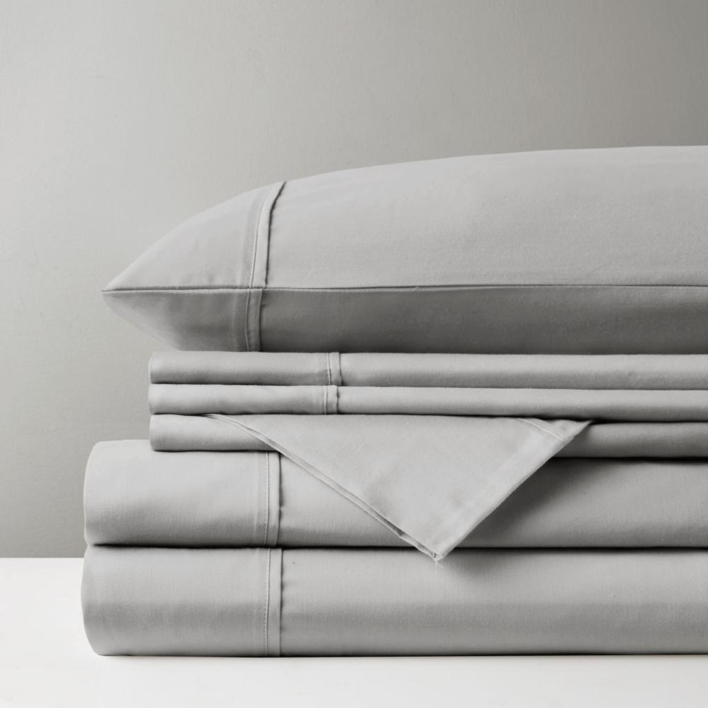 800 Thread Count Cotton Blend Sateen Sheet Set, Grey color