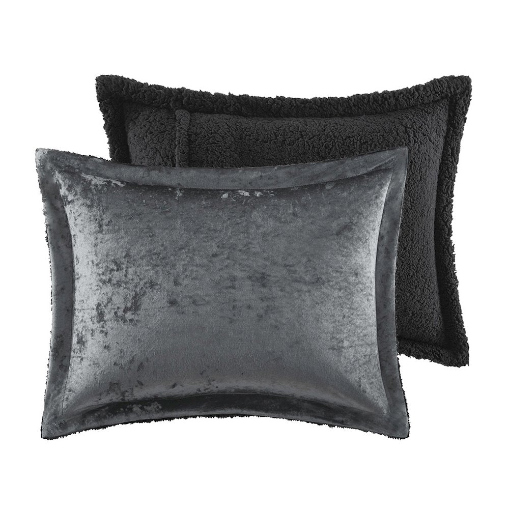 Crushed Velvet Sherpa Reversible Comforter Set