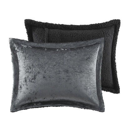 Crushed Velvet Sherpa Reversible Comforter Set