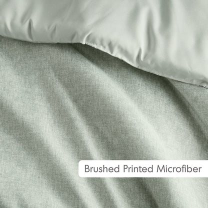 Camden Chambray Print Solid Comforter Set, Sage Green color