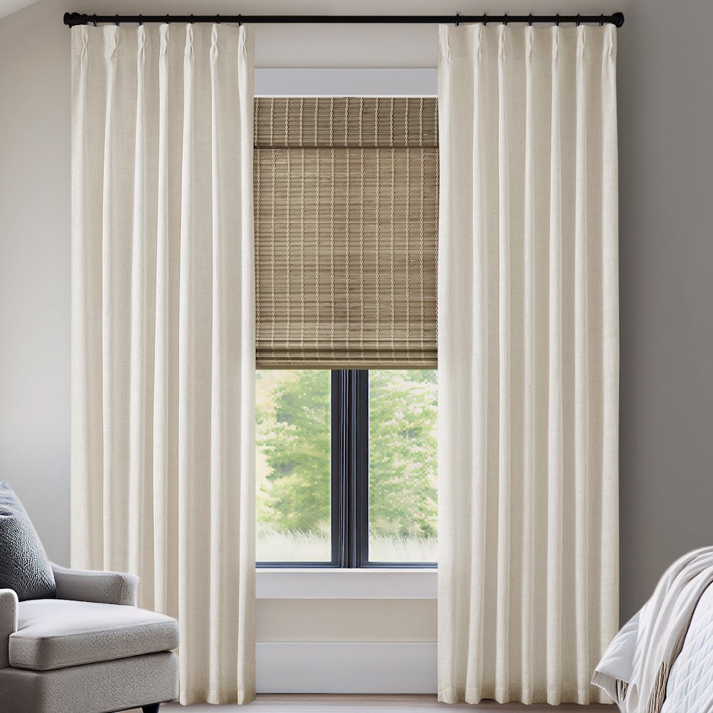 Emery 300gsm poly linen with 7 pinch pleat per pc
